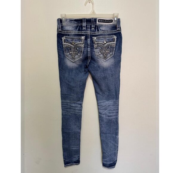 Rock Revival Peacoat Ankle Mid-Rise Skinny Stretch Jean Size 26 - Picture 12 of 16